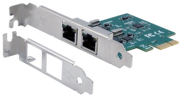 Exsys EX-60102 - Eingebaut - Kabelgebunden - PCI Express - Ethernet - 1000 Mbit/s - Grün - Grau