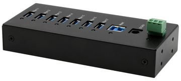 Exsys GmbH 7-Port USB 3.2 Gen 1 Metall HUB DIN-Rail 15KV ESD Schutz Tiveco von LumaTech
