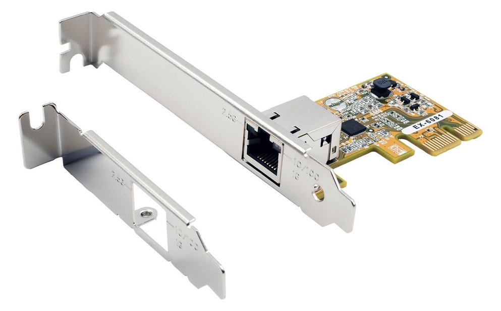 Exsys PCI-EXPRESS Ehternet Karte 1 Port inkl.LowProfileBügel RealtekChipsatz - Netzwerkkarte - PCI-Express