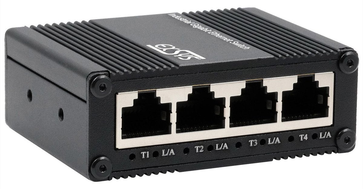 Exsys Switch Micro Industrie Gbit unmanaged USB-C Stromversorgung - Switch - 1 Gbps
