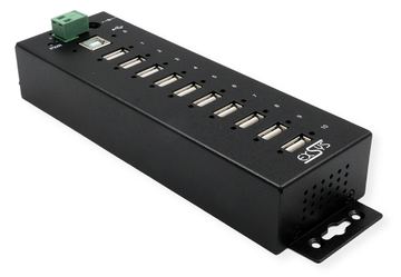 Exsys USB 2.0 HUB 10-PortÜberspannungsch. 15KV ESDÜberspannungss. inkl von LumaTech