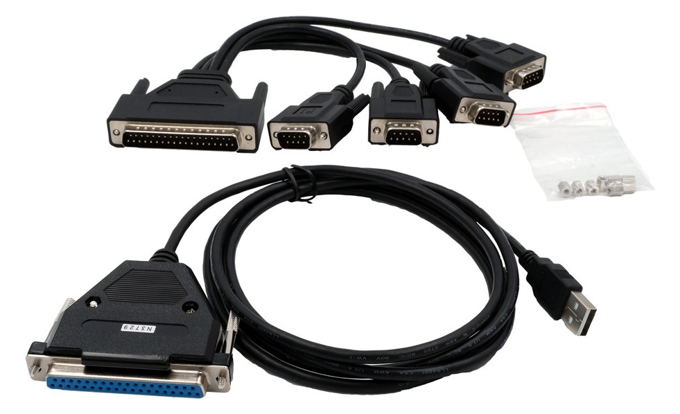 Exsys USB 2.0 zu Serielle 4S RS-232 mit Buchse Octopus - Kabel - Digital/Daten