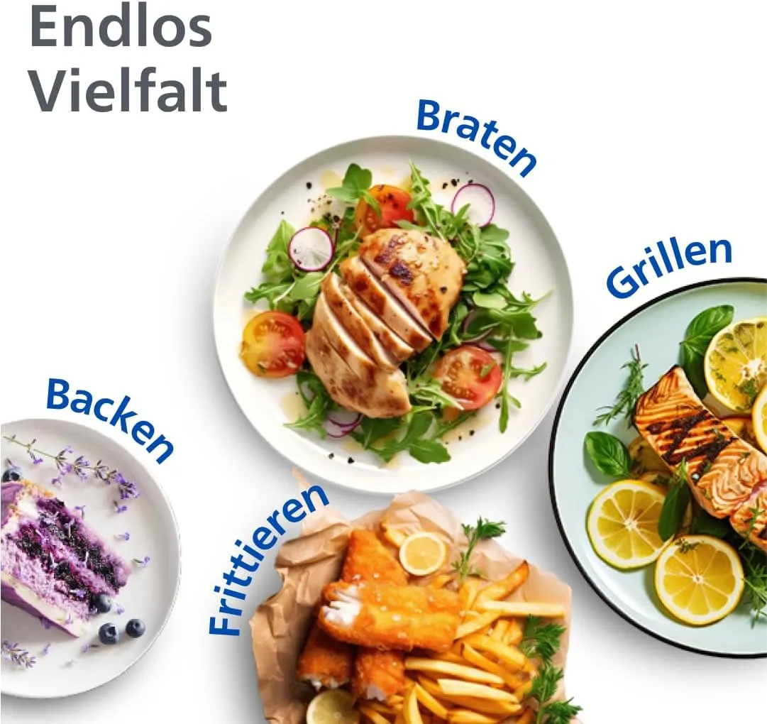 Philips Airfryer Dual Basket 3000 Series Heißluftfritteuse, 9L, 2 Körbe, 2 Gerichte gleichzeitig, RapidAir Plus Technologie, 90% weniger Fett, Energieeffizient, HomeID App (NA350/00) — Bild 4