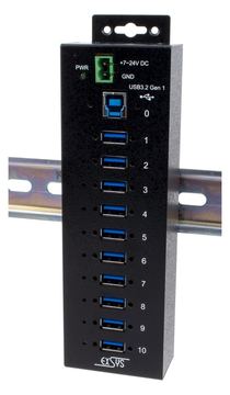 Exsys USB 3.2 Gen1 Hub 10-Port Managed N. inkl.USB-Kabel DIN-Rail-Kit - Kabel-/Adapterset von LumaTech
