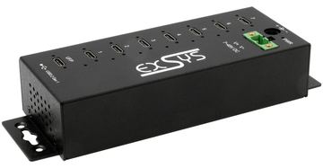 Exsys USB 3.2 Gen1 Hub 7-Port 7xC Anschluss ink.USB-Kabel Din-Rail - Kabel von LumaTech