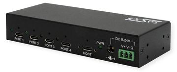 Exsys USB 3.2 Gen2 HUB 4-Ports inkl.Netzt. 4xC-Anschlüsse 12V/5A von LumaTech