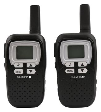 Olympia 1208 - Tragbar - Zwei-Wege Funkgerät - PMR - 446.00625 - 446.09375 MHz - 8 Kanäle - Schwarz (Packung mit 2) von LumaTech