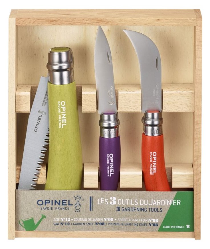Opinel Coloured Gardener Box - Schneide-Set - 3 Stücke