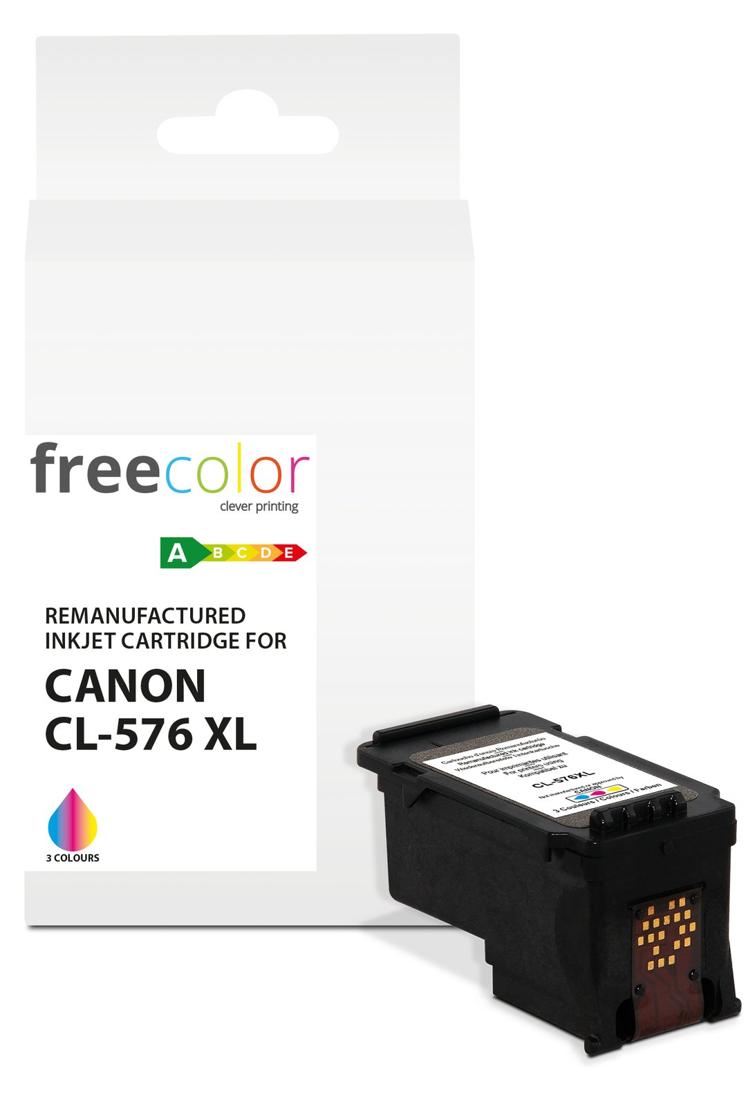 freecolor Patrone Canon CL-576XL black remanufactured - Wiederaufbereitet - Tintenpatrone