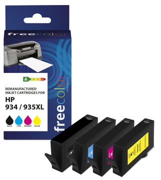 freecolor Patrone HP 934XL color BK/C/M/Y remanufactured - Wiederaufbereitet - Kompatibel von LumaTech