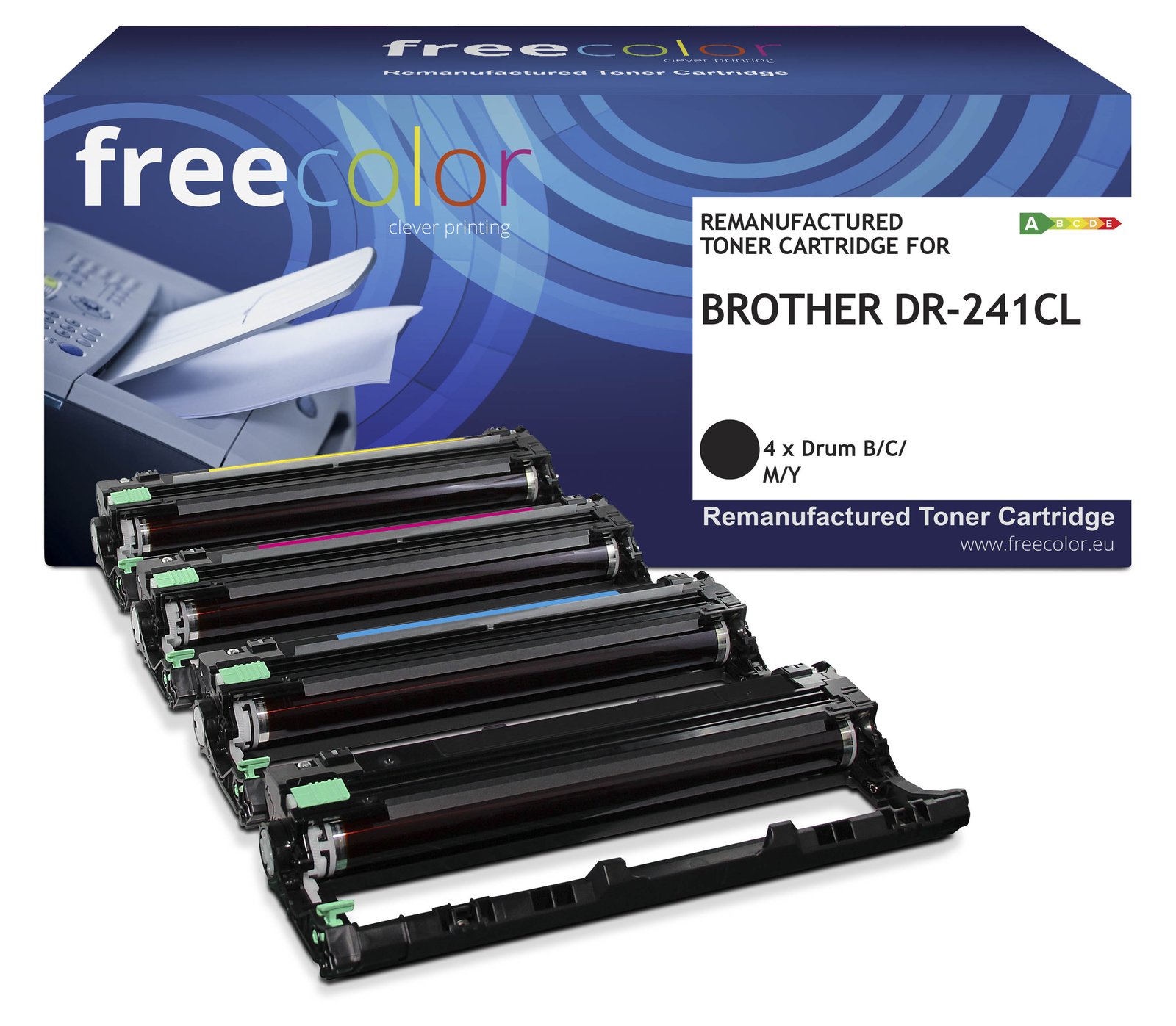 freecolor Toner Brother DR-241CL Drum Kit BK/C/M/Y 15000 Sei remanufactured - Kompatibel - Wiederaufbereitet