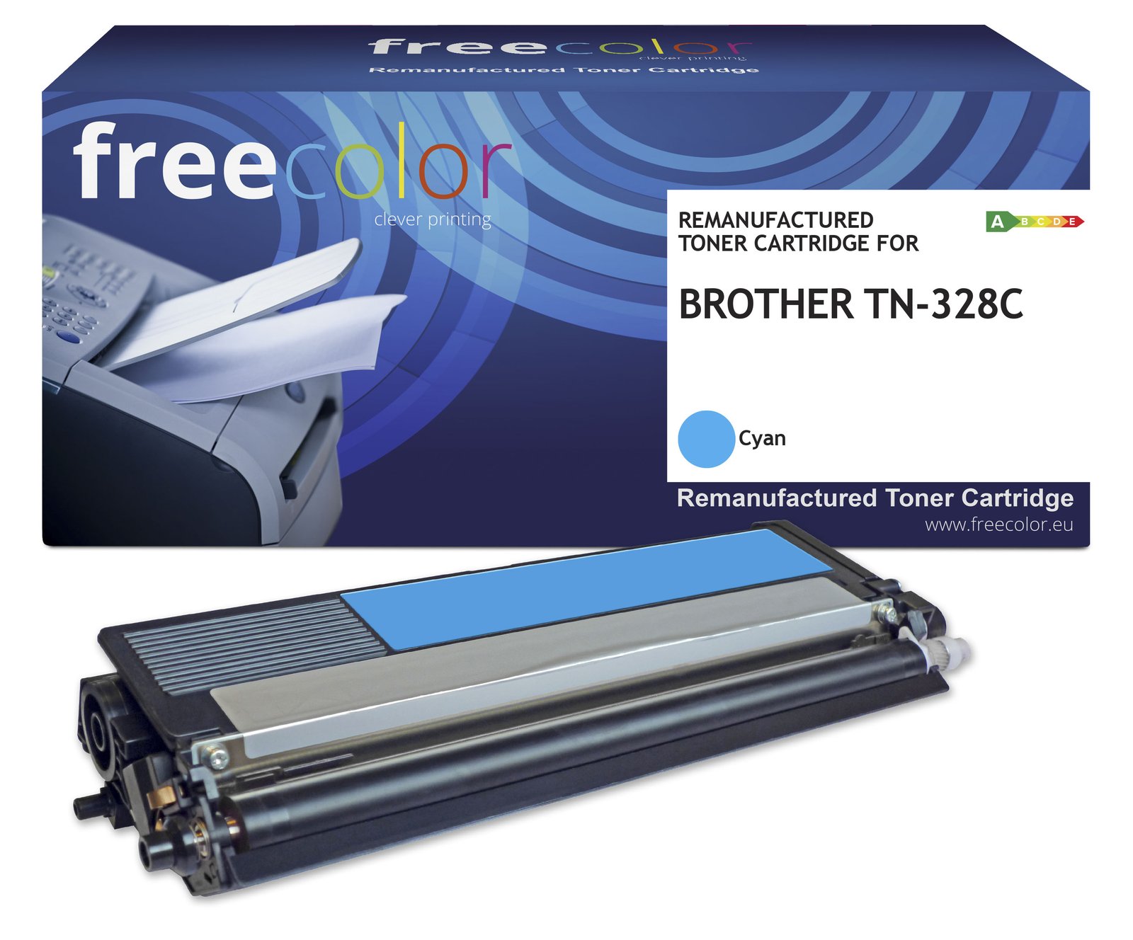 freecolor Toner Brother TN-328C cyan remanufactured - Wiederaufbereitet - Kompatibel