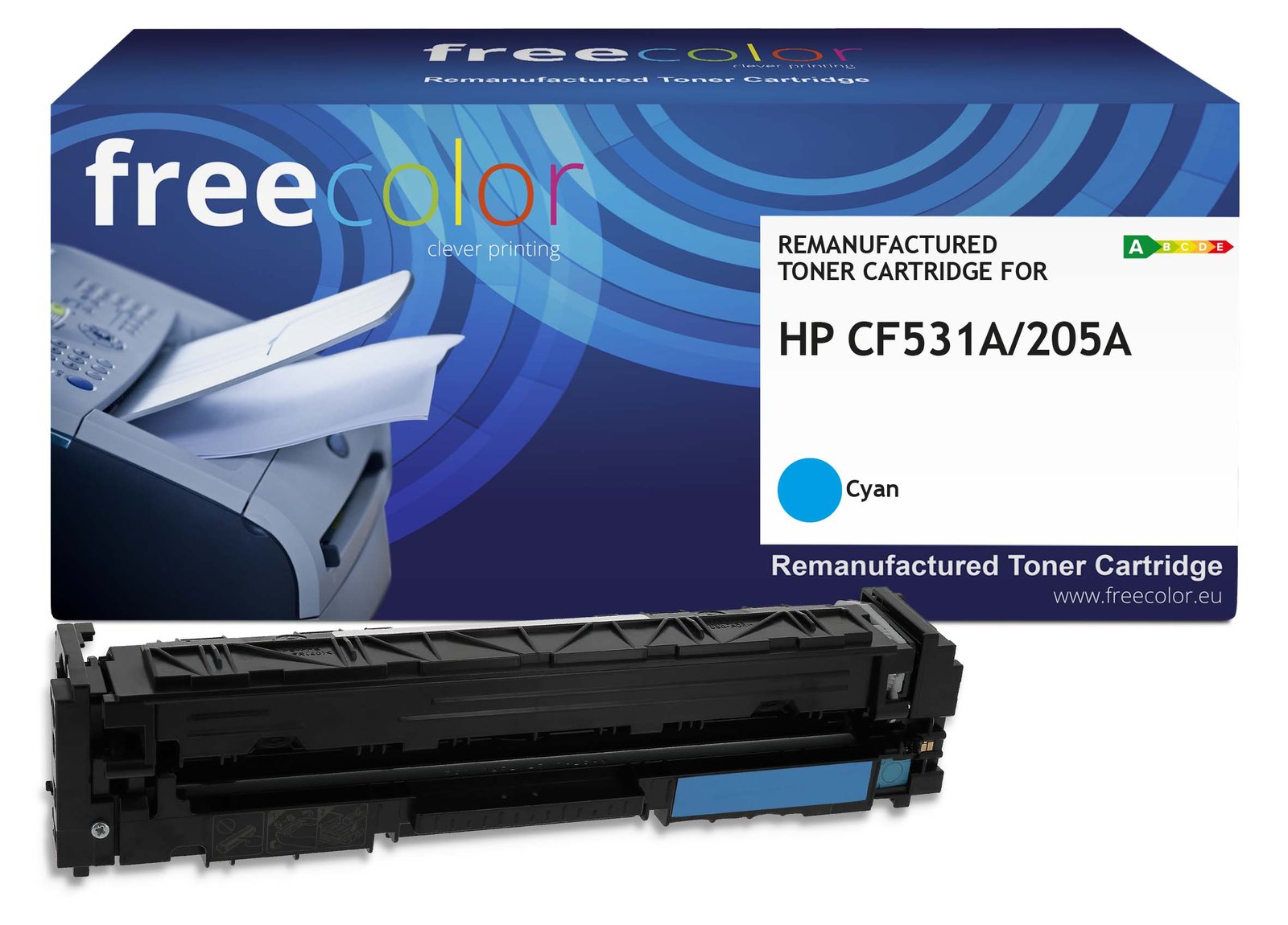 freecolor Toner HP 205A CF531A cyan remanufactured - Wiederaufbereitet - Kompatibel