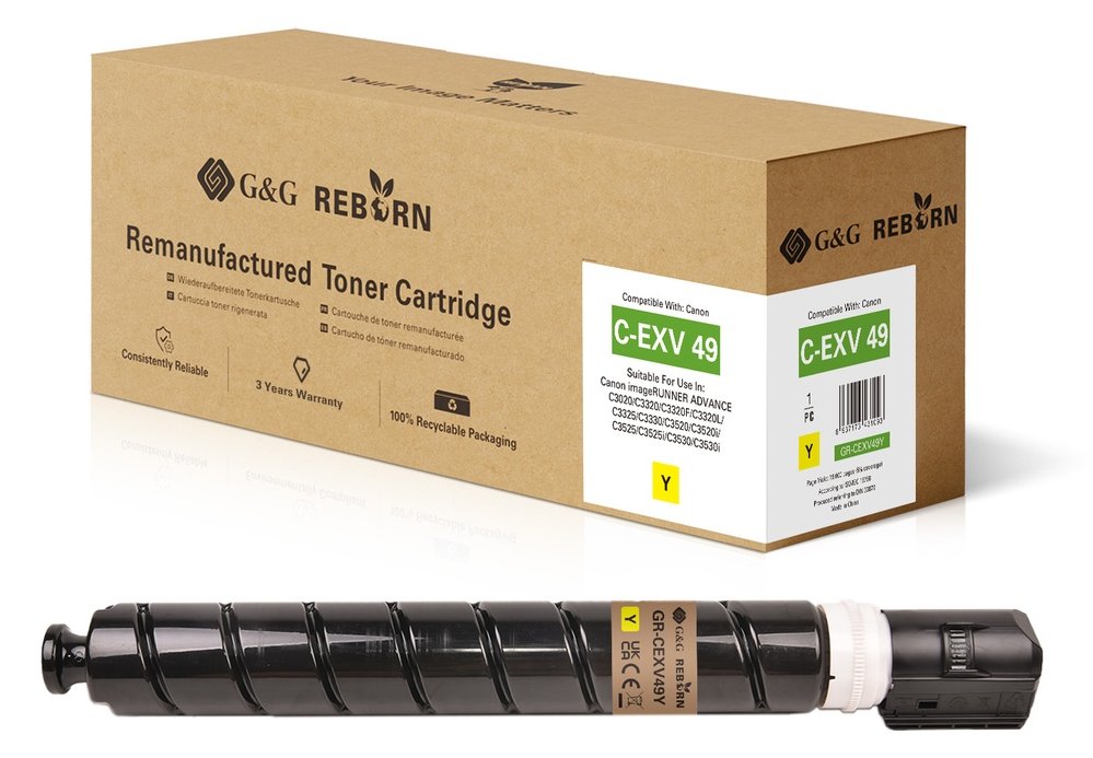 G&G | Ninestar Reborn-Toner kompatibel mit Canon C-EXV 49 8527B002 Y - Kompatibel - Tonereinheit
