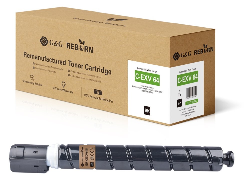 G&G | Ninestar Reborn-Toner kompatibel mit Canon C-EXV 64 5753C002 B - Kompatibel - Tonereinheit