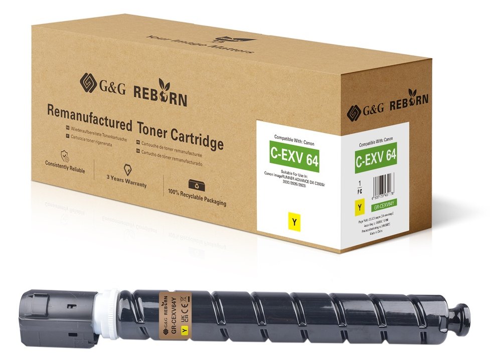 G&G | Ninestar Reborn-Toner kompatibel mit Canon C-EXV 64 5756C002 Y - Kompatibel - Tonereinheit