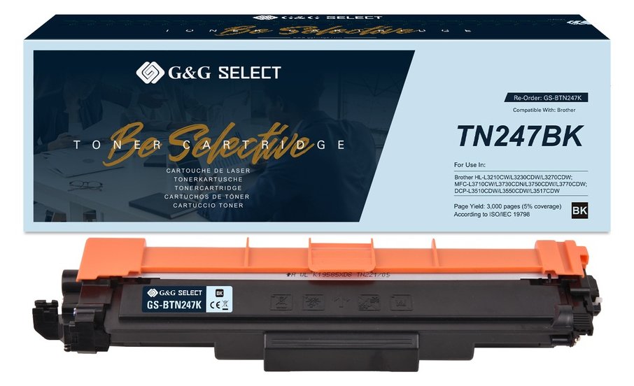 G&G | Ninestar Select Toner kompatibel mit Brother TN-247BK - Kompatibel - Tonereinheit