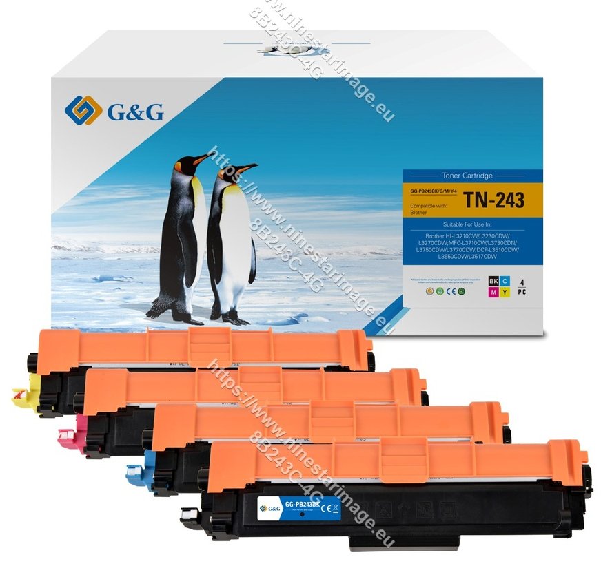 G&G | Ninestar Toner 4er Set für Brother TN-243 BK/C/M/Y Value Pack - Kompatibel - Tonereinheit