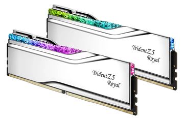G.Skill DIMM 32 GB DDR5-6400 (2x 16 GB) Dual-Kit (silber, F5-6400J3039G16GX2-TR5S, Trident Z5 Royal, INTEL XMP) von LumaTech
