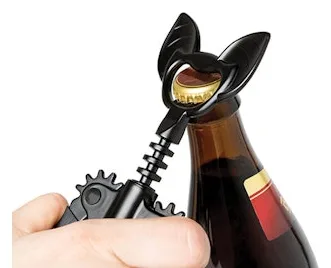 Ototo Design OT914 - Einfacher Korkenzieher - Schwarz - Metall - Silikon - 139,7 mm - 40,6 mm - 180,3 mm, Ansicht 2