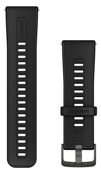 Garmin Ersatz-Armband Silikon Schwarz mit Edelst Grau von LumaTech