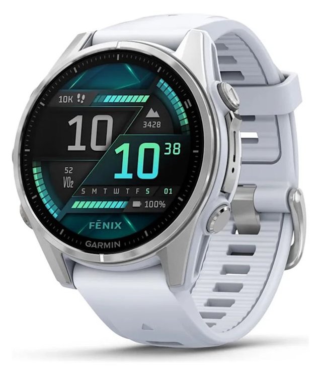 Garmin Fenix 8 - 43 mm - silber - Sportuhr mit Band - Whitestone - Handgelenkgröße: 108-182 mm - Anzeige 3.556 cm (1.4)