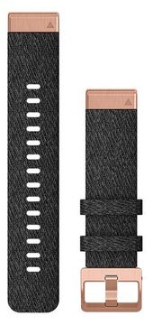 Garmin QuickFit - Uhrarmband für Smartwatch - Heathered Black, Teile in Rotgold von LumaTech