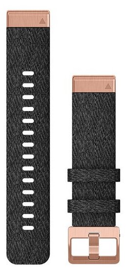 Garmin QuickFit - Uhrarmband für Smartwatch - Heathered Black, Teile in Rotgold