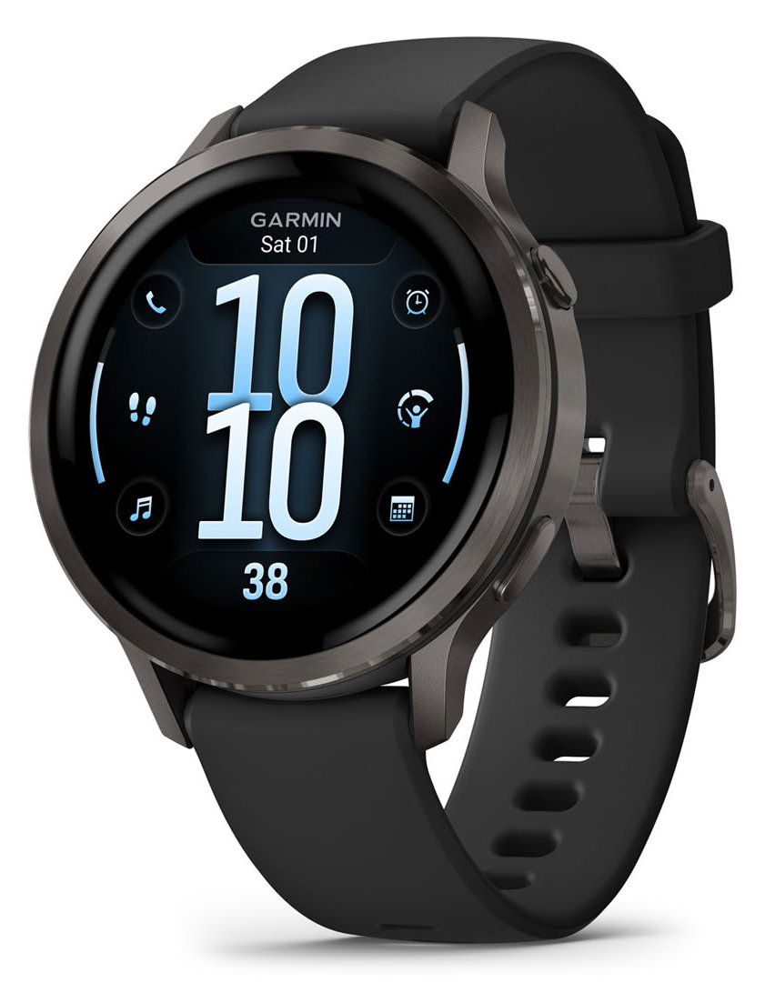Garmin Venu 4 - 41 mm - Schiefer - intelligente Uhr mit Band - Silikon - schwarz - Handgelenk: 110-175 mm - 1.2