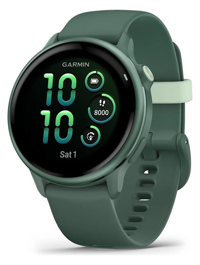 Garmin vívoactive 6 - 42 mm - metallisches Jaspargrün - Silikon - Handgelenkgröße: 125-190 mm - Anzeige: 1.2