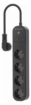 Gembird TSL-PS-S4U-01 - Smart Power-Steckdosenleiste - 3680 Watt - Wi-Fi - Eingang Typ F - Typ F, 2 x USB, 24 pin USB-C von LumaTech