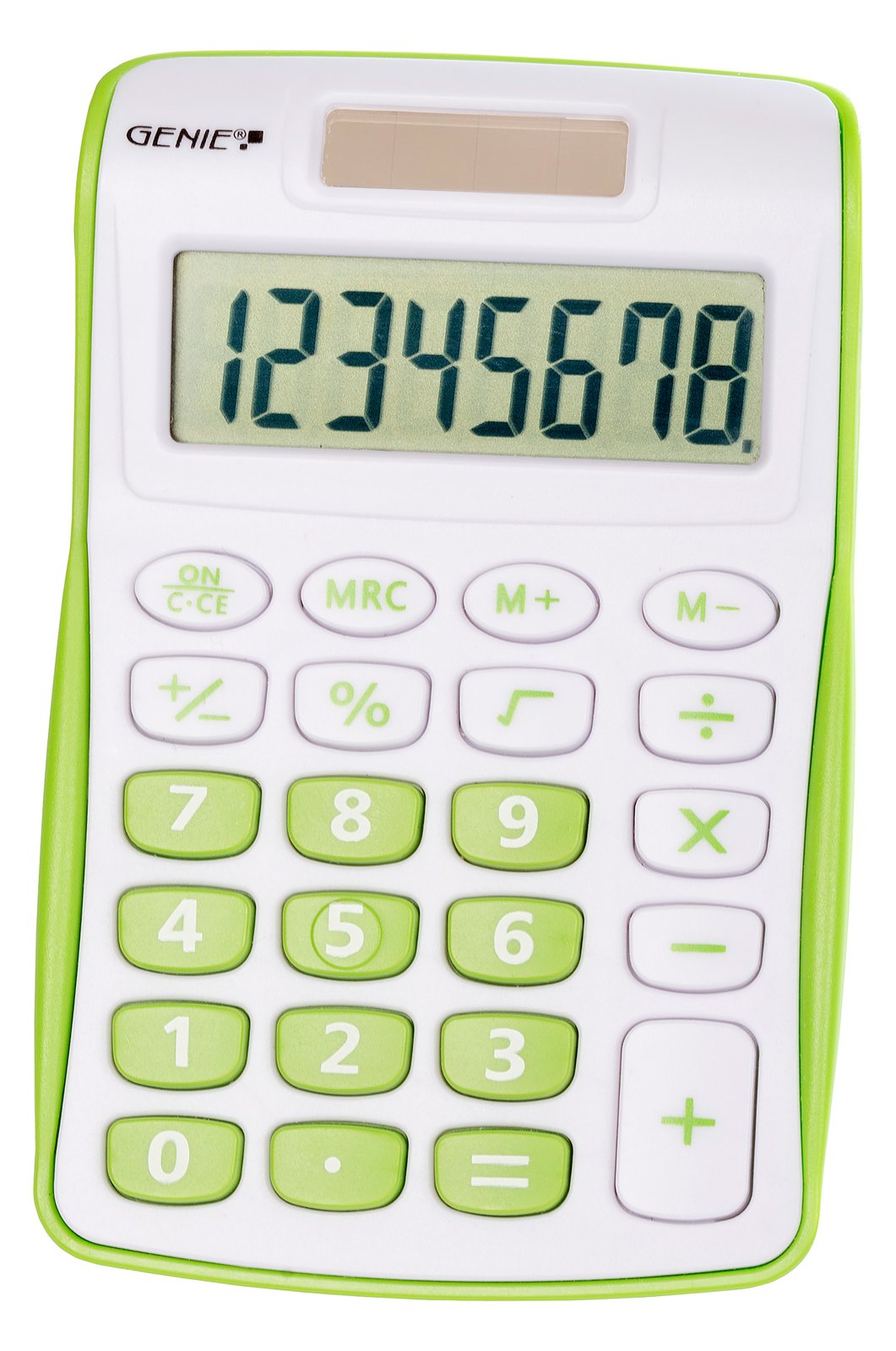 Genie 120 G - Tasche - Display-Rechner - 8 Ziffern - 1 Zeilen - Batterie/Solar - Grün - Weiß