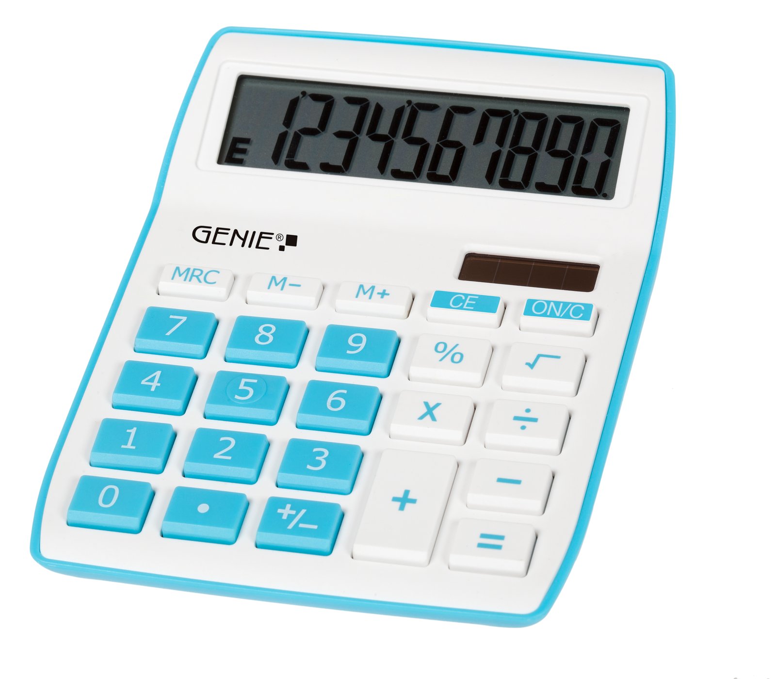 Genie 840 B - Desktop - Display-Rechner - 10 Ziffern - Display klappbar - Batterie/Solar - Blau - Weiß