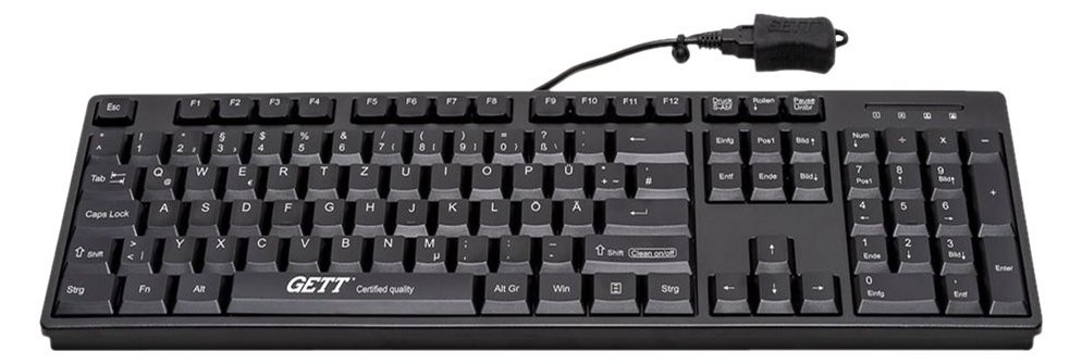 GETT CleanType Easy Basic TKL-105-GCQ-IP68-KGEH-BLACK-USB-CH - TL: Schweiz, QWERTZ