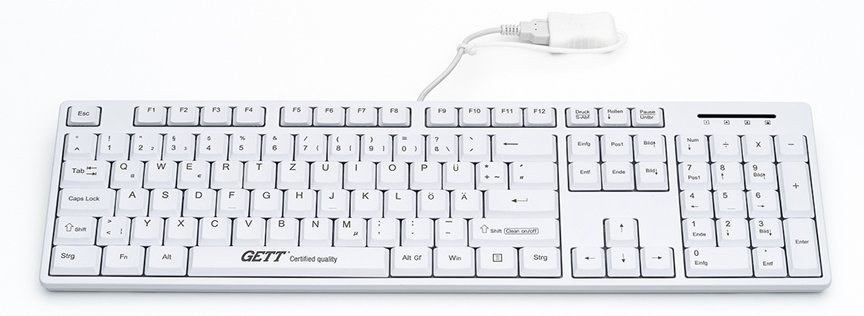 GETT CleanType Easy Basic TKL-105-GCQ-IP68-KGEH-WHITE-USB-DE - TL: Deutsch, QWERTZ