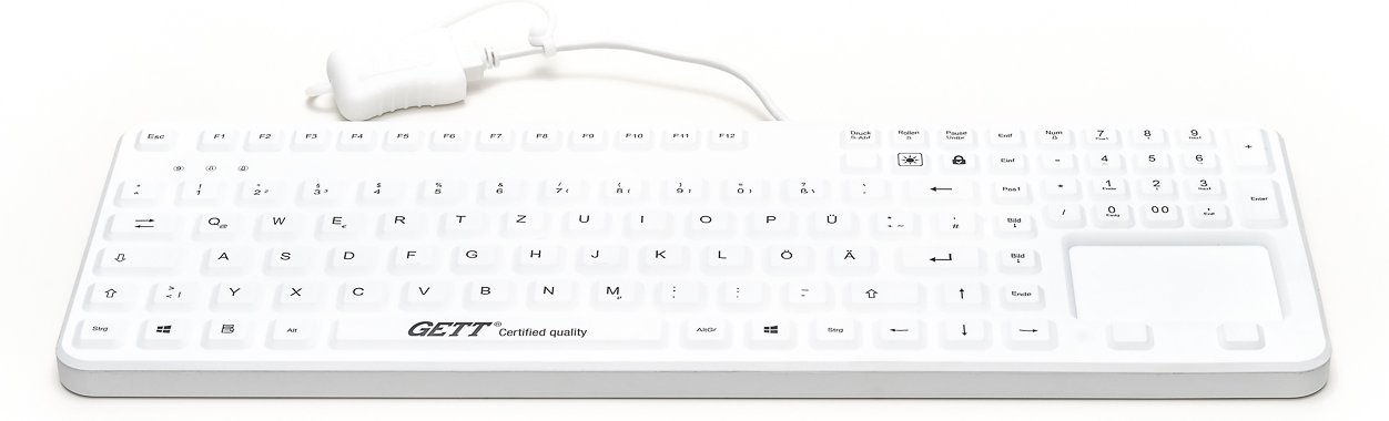 GETT CleanType Prime Touch+ TKG-109-GCQ-PR-TOUCH-KGEH-WHITE-IP68-MAG-BACKL-USB-CH - TL: Schweiz, QWERTZ