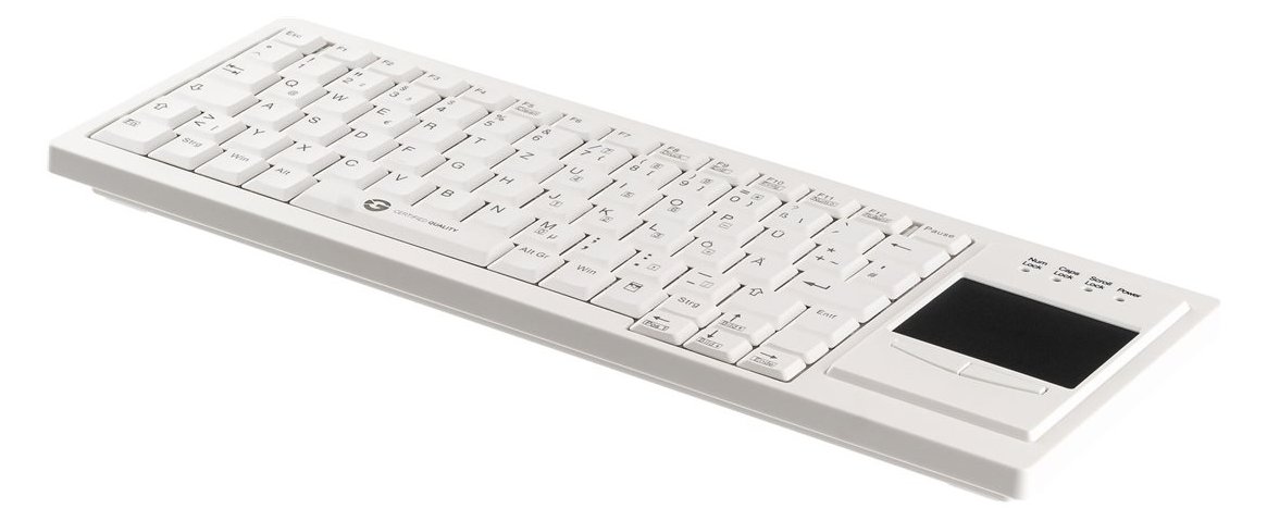 GETT CleanType Xtra Touch - Tastatur - mit Touchpad - TL: Deutsch, QWERTZ - Weiß