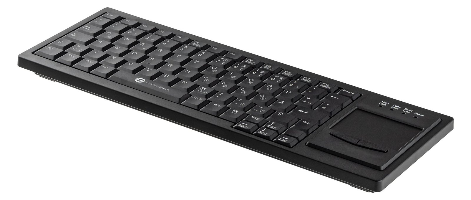 GETT CleanType Xtra Touch - Tastatur - mit Touchpad - TL: Deutsch, QWERTZ - Schwarz