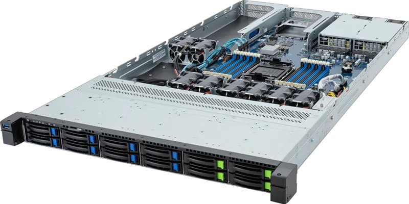 Gigabyte Barebone R163-SG2-AAC1-1.X Rack Server Single Sockel 4677 - Server - Serial Attached SCSI (SAS)
