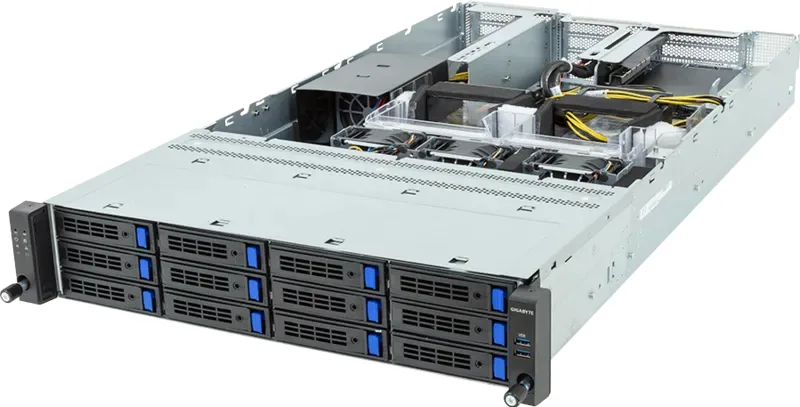 Gigabyte Barebone R243-EG0-AAL1 Rack Server 2U Single Sockel SP6 6NR243EG0DR000AAL1 - Rack Server - 2U, Ansicht 2