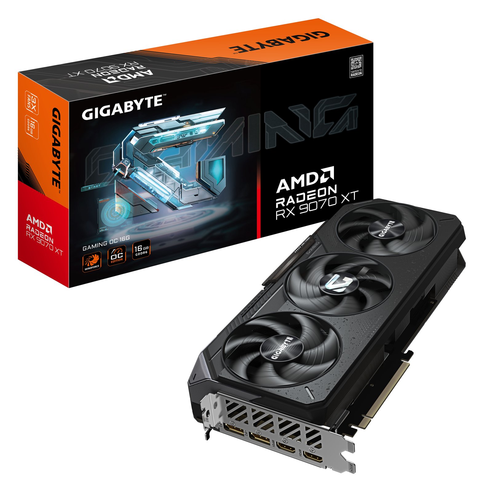 Gigabyte Gigabiyte GV-R9070XTGAMING OC-16GD, Radeon™ RX 9070 XT GAMING OC, RGB, Dual-BIOS
