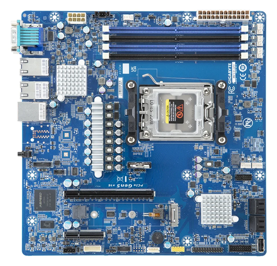 Gigabyte MC13-LE1 - 1.X - Motherboard - micro ATX - Socket AM5 - AMD B650E Chipsatz - USB 3.2 Gen 1 - (Packung mit 10), Ansicht 3