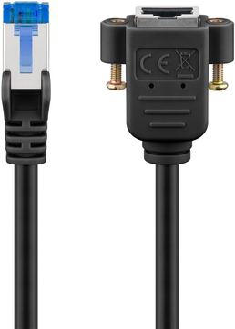 Goobay CAT 6A Verlängerungskabel S/FTP PiMF schwarz - Kupferleiter CU halogenfreier von LumaTech