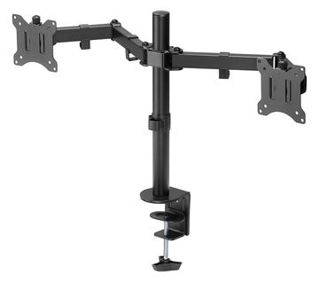 Goobay Doppel-Monitorhalterung Flex - Schwarz - Klemme - 8 kg - 43,2 cm (17 Zoll) - 81,3 cm (32 Zoll) - 100 x 100 mm von LumaTech