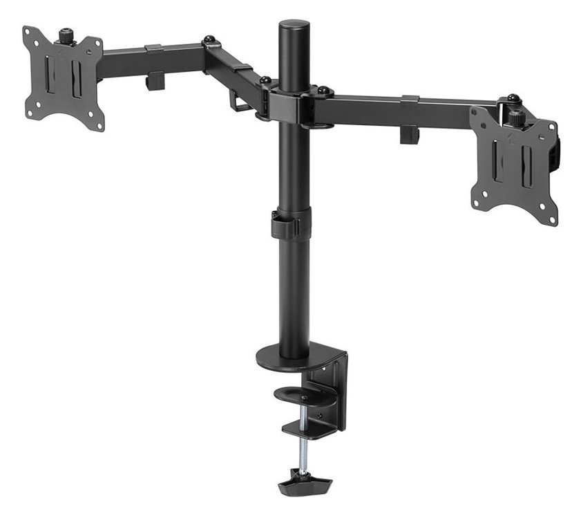 Goobay Doppel-Monitorhalterung Flex - Schwarz - Klemme - 8 kg - 43,2 cm (17 Zoll) - 81,3 cm (32 Zoll) - 100 x 100 mm