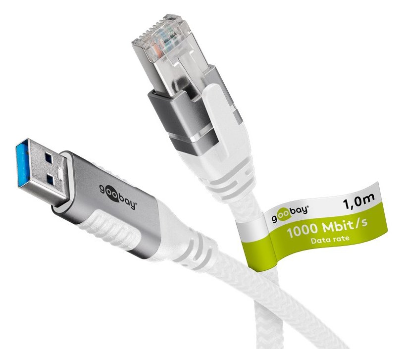 Goobay Ethernet-Kabel USB-A 3.0 auf RJ45 10 m - verbindet Router Modem oder - Modem - 1.000 Mbps