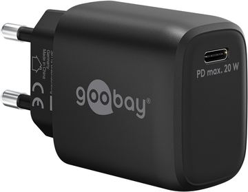 Goobay USB-C PD Schnellladegerät 20 W schwarz - 1x -Anschluss Power von LumaTech
