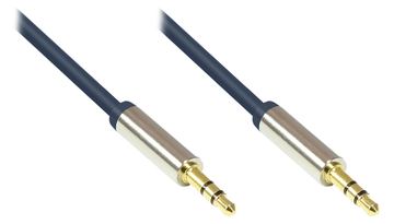 Good Connections Audio Anschlusskabel High-Quality 3,5mm - 2x Klinkenstecker - Vollmetallgehäuse - dunkelblau - 3m von LumaTech