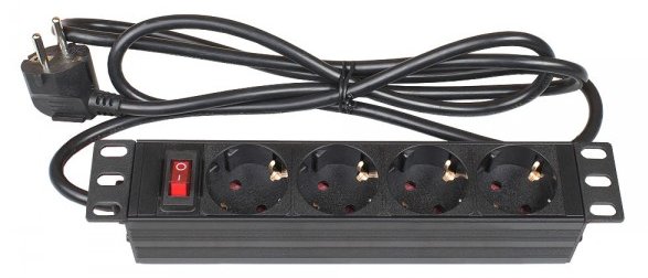 Good Connections GC-N0103 - Standard - 1U - Aluminium - Schwarz - 4 AC-Ausgänge - 1,8 m
