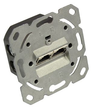 Good Connections Netzwerkdose Cat. 6 - 2xRJ45 - geschirmt - vertikale Kabelzuführung - ohne Zentralstück/-Abdeckrahmen von LumaTech